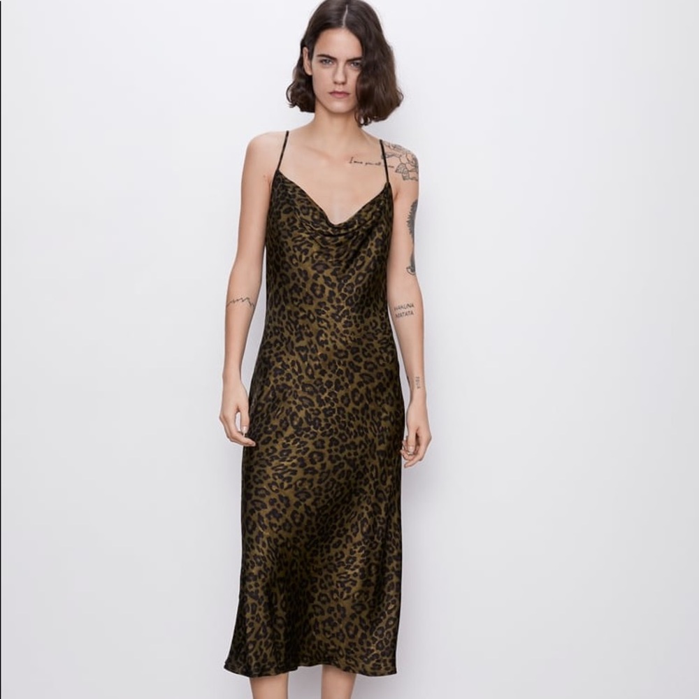 Zara Leopard Slip Dress